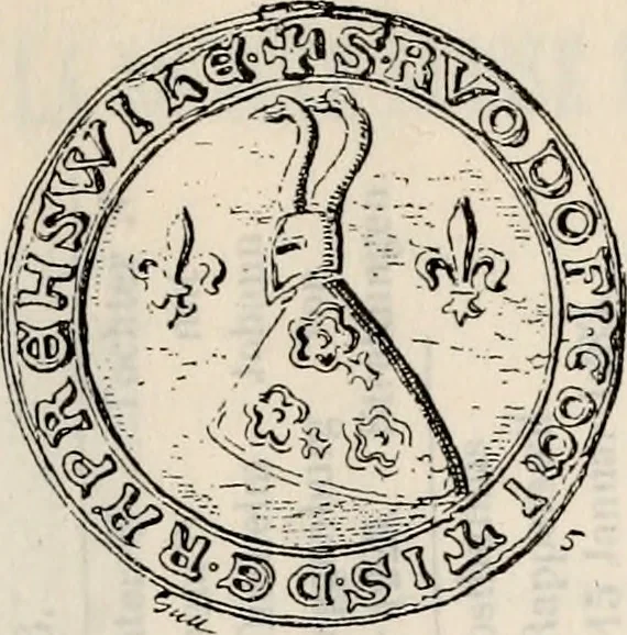 An illustration from Archives héraldiques suisses. Schweizer archiv für heraldik, 1887, leaf 46