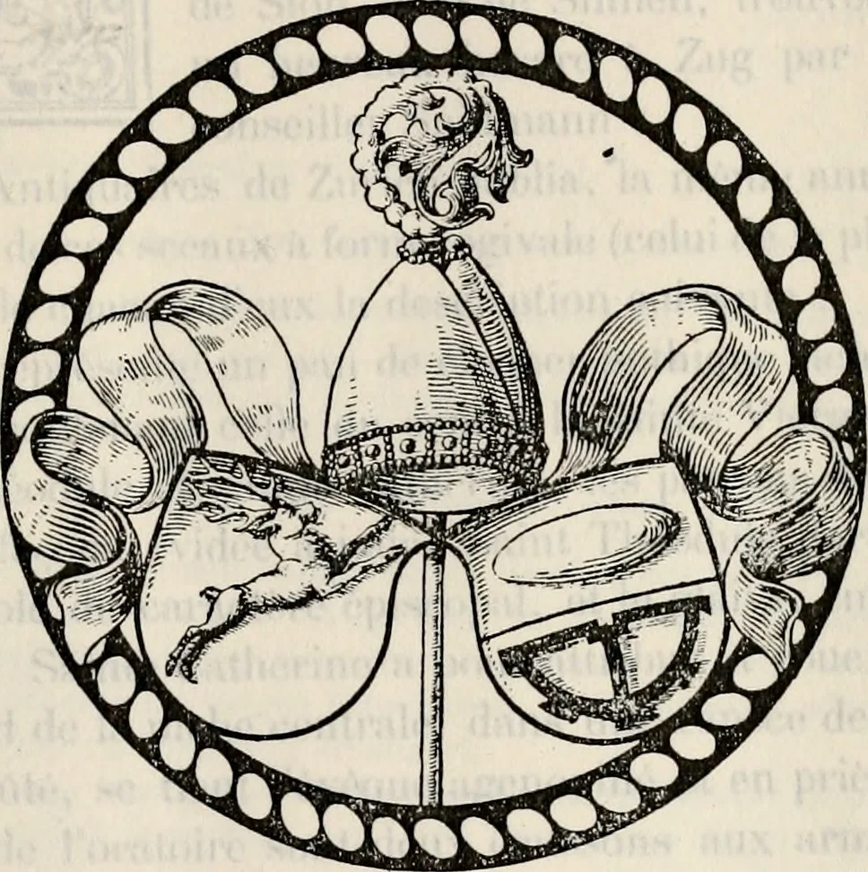 An illustration from Archives héraldiques suisses. Schweizer archiv für heraldik, 1887, leaf 54