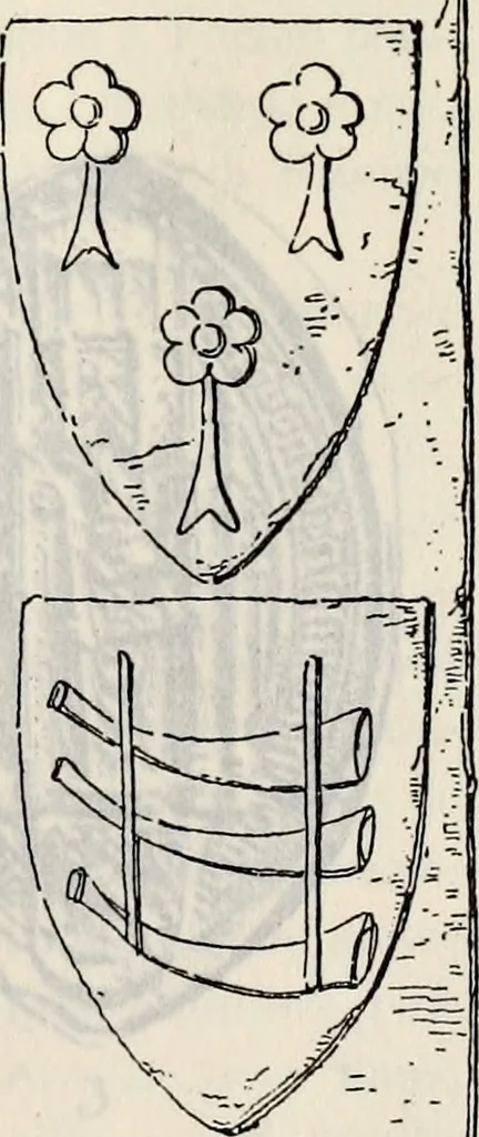 An illustration from Archives héraldiques suisses. Schweizer archiv für heraldik, 1887, leaf 60