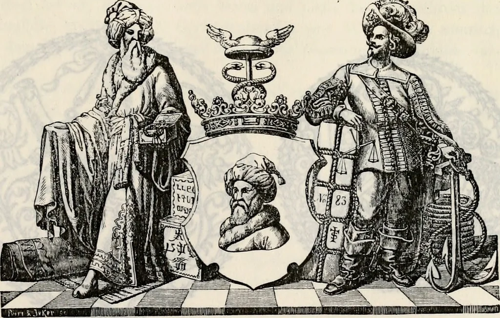 An illustration from Archives héraldiques suisses. Schweizer archiv für heraldik, 1887, leaf 78