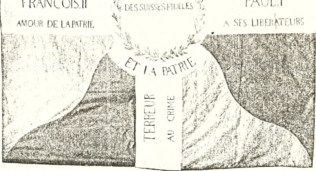 An illustration from Archives héraldiques suisses. Schweizer archiv für heraldik, 1887, leaf 210