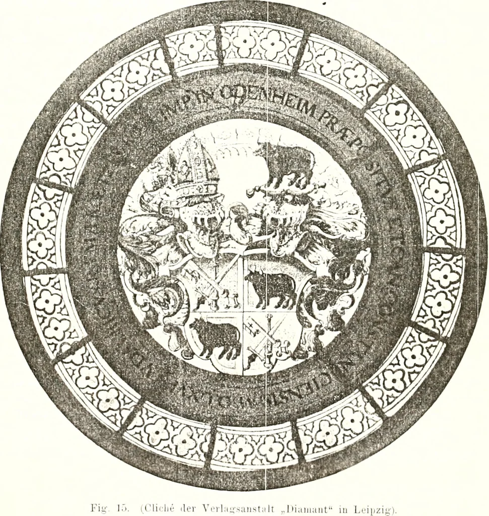 An illustration from Archives héraldiques suisses. Schweizer archiv für heraldik, 1887, leaf 258