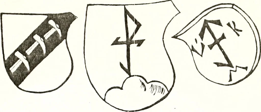 An illustration from Archives héraldiques suisses. Schweizer archiv für heraldik, 1887, leaf 290