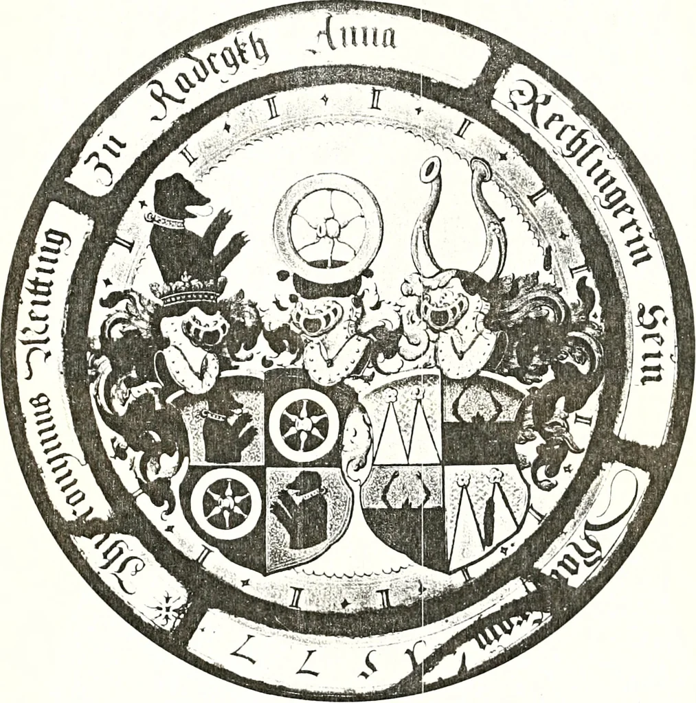 An illustration from Archives héraldiques suisses. Schweizer archiv für heraldik, 1887, leaf 294