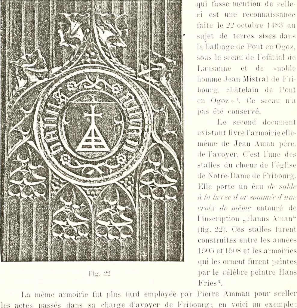 An illustration from Archives héraldiques suisses. Schweizer archiv für heraldik, 1887, leaf 430