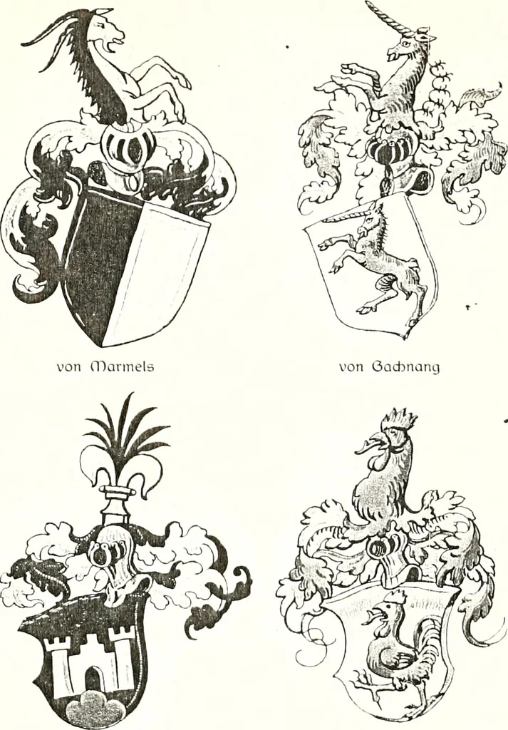An illustration from Archives héraldiques suisses. Schweizer archiv für heraldik, 1887, leaf 444