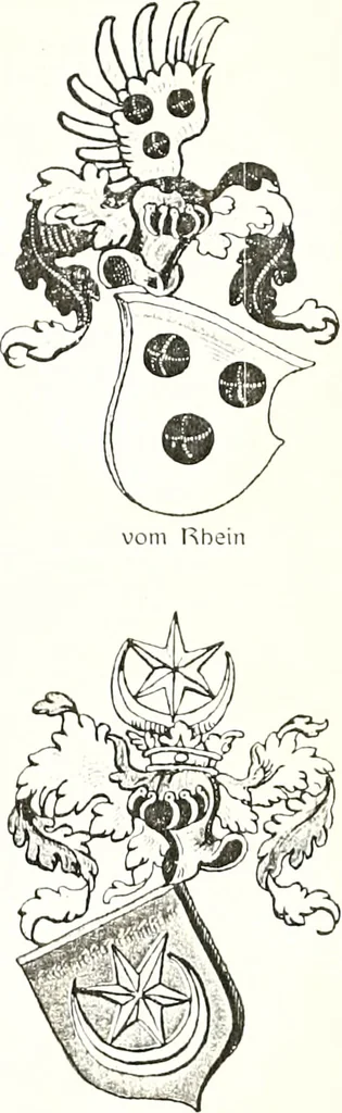 An illustration from Archives héraldiques suisses. Schweizer archiv für heraldik, 1887, leaf 444