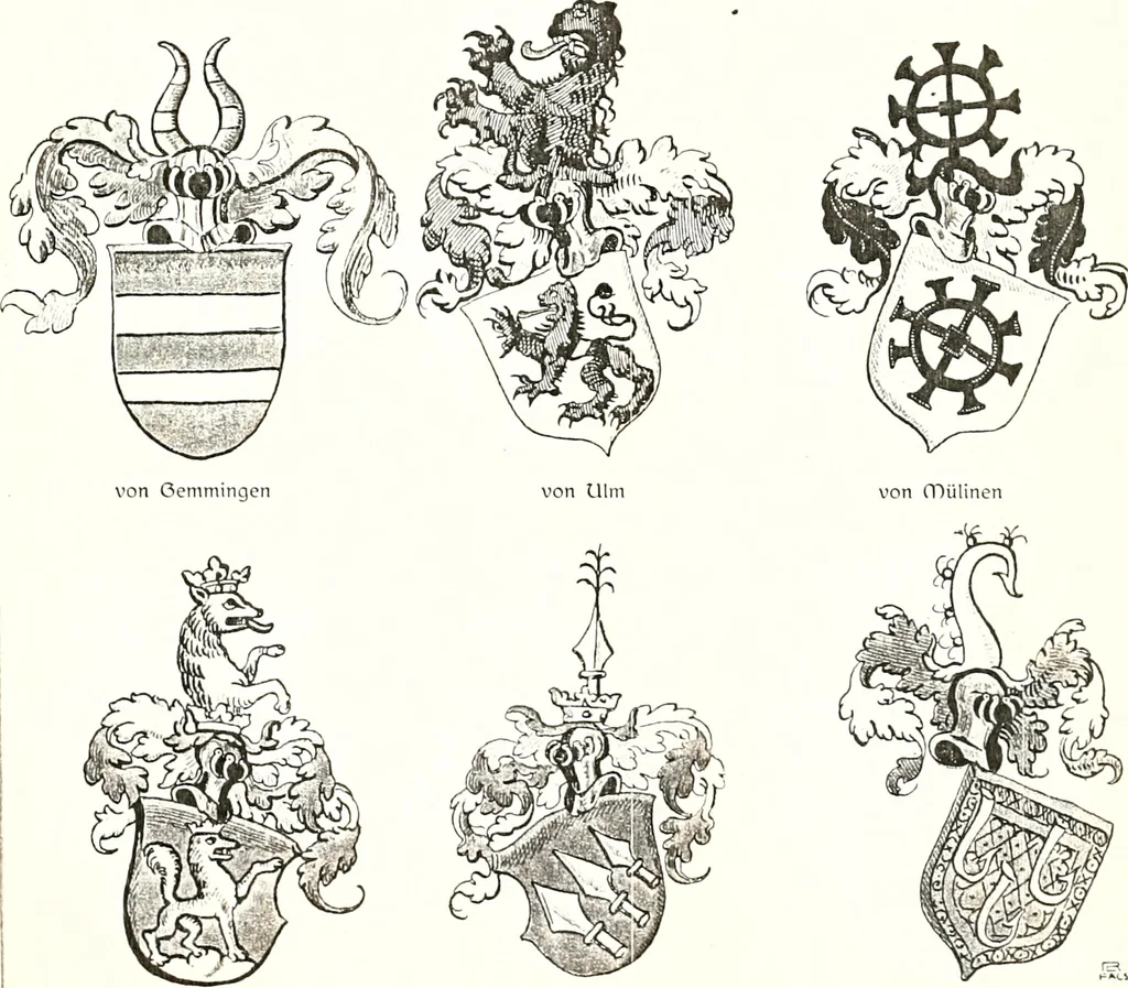 An illustration from Archives héraldiques suisses. Schweizer archiv für heraldik, 1887, leaf 446