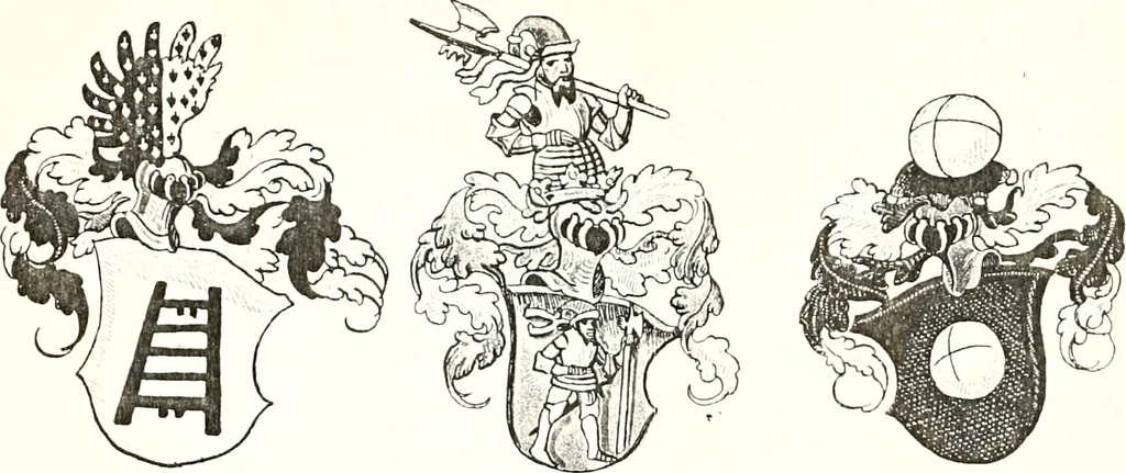 An illustration from Archives héraldiques suisses. Schweizer archiv für heraldik, 1887, leaf 448