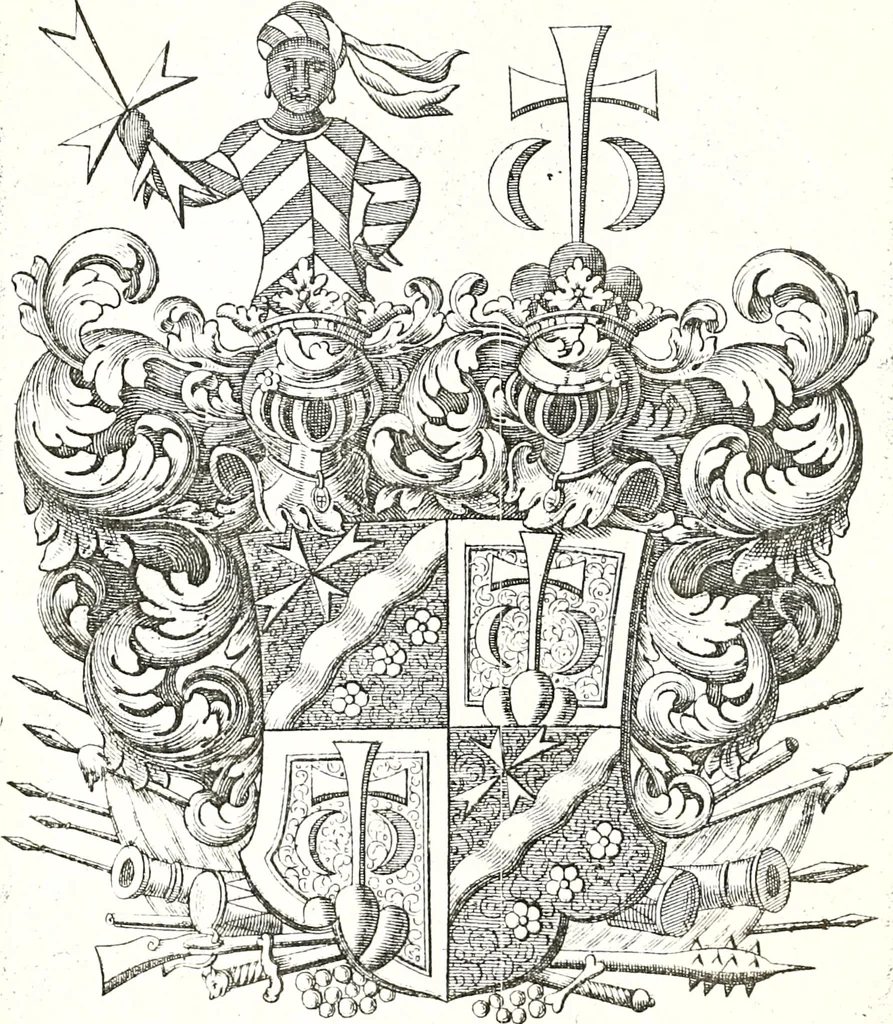 An illustration from Archives héraldiques suisses. Schweizer archiv für heraldik, 1887, leaf 454