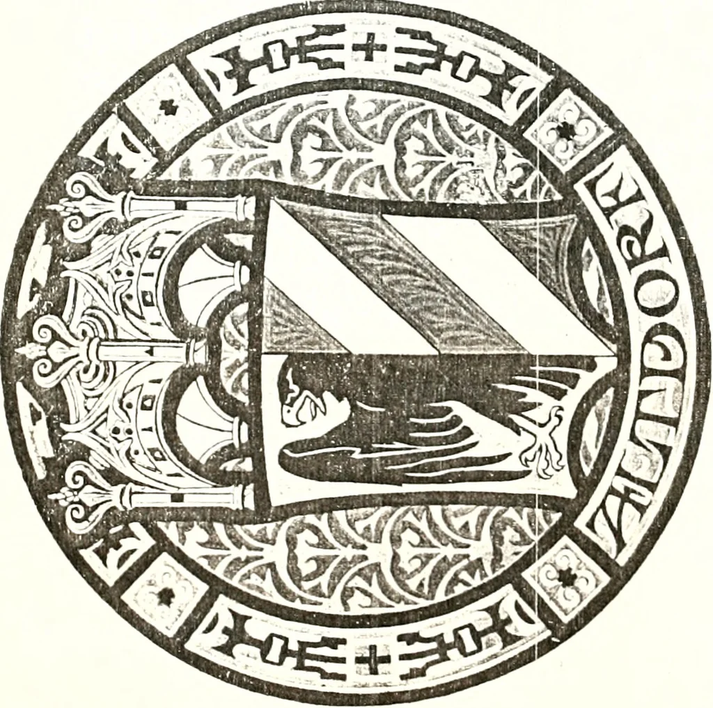 An illustration from Archives héraldiques suisses. Schweizer archiv für heraldik, 1887, leaf 458