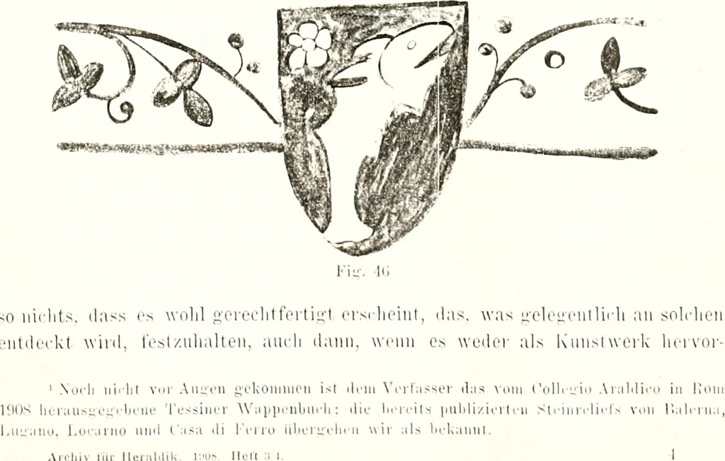 An illustration from Archives héraldiques suisses. Schweizer archiv für heraldik, 1887, leaf 560