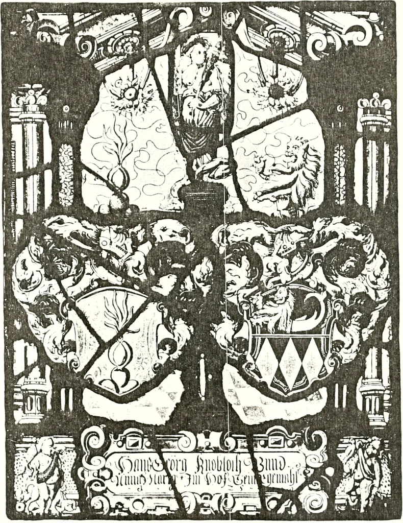 An illustration from Archives héraldiques suisses. Schweizer archiv für heraldik, 1887, leaf 614