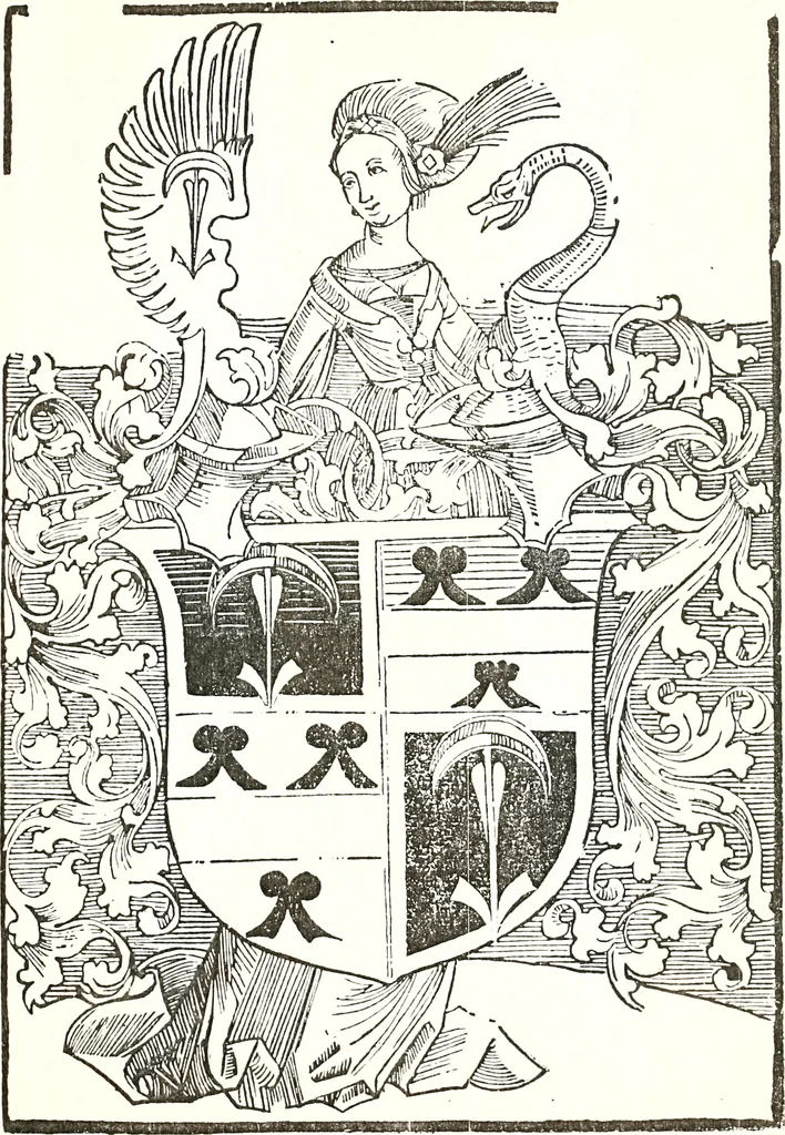 An illustration from Archives héraldiques suisses. Schweizer archiv für heraldik, 1887, leaf 92