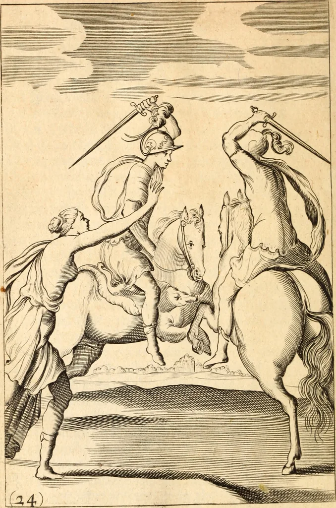 An illustration from Argalus and Parthenia, 1684, leaf 199