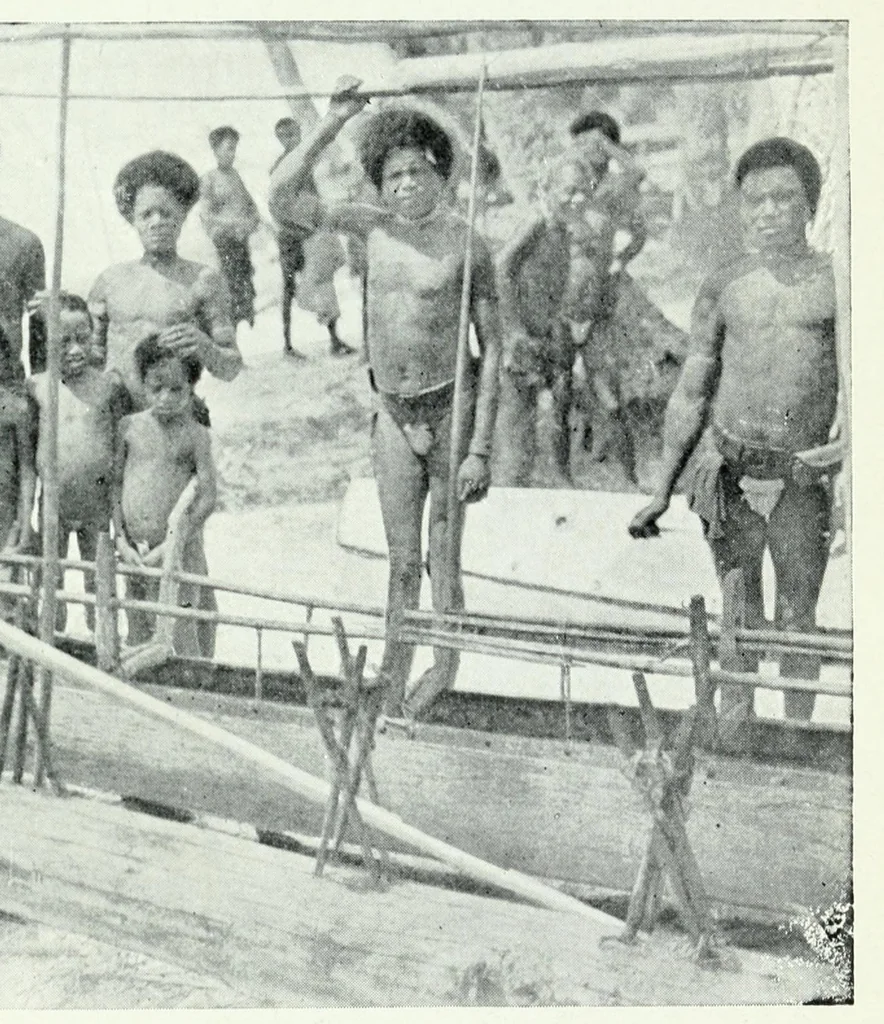 An illustration from Argonauts of the western Pacific; an account of native enterprise and adventure in the Archipelagoes of Melanesian New Guinea. With a pref. by Sir James George Frazer, 1922, leaf 203