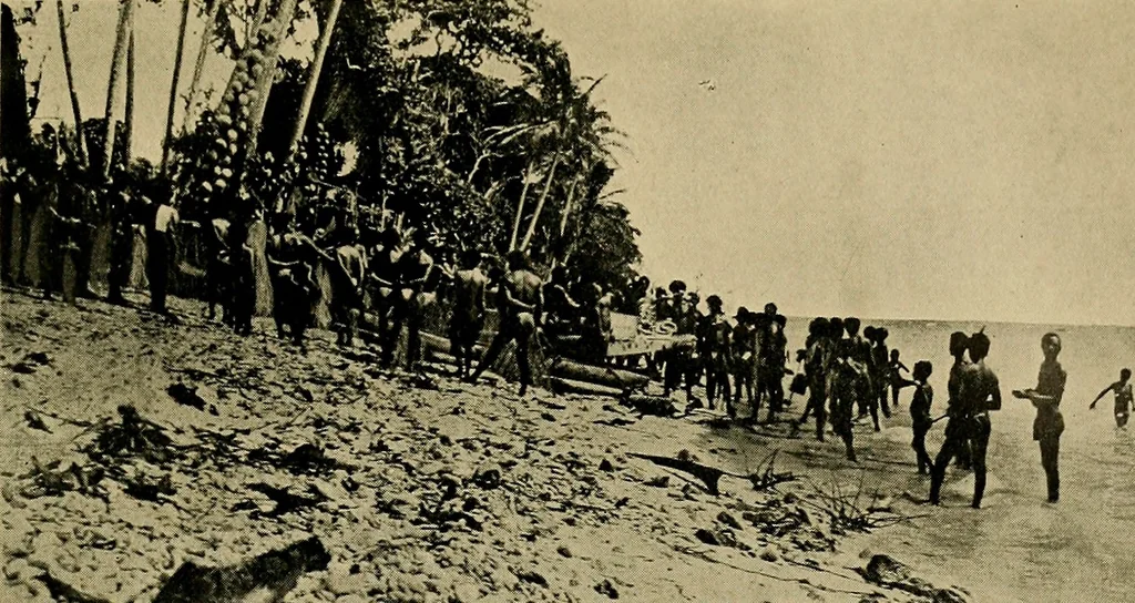 An illustration from Argonauts of the western Pacific; an account of native enterprise and adventure in the archipelagoes of Melanesian New Guinea, 1922, leaf 214