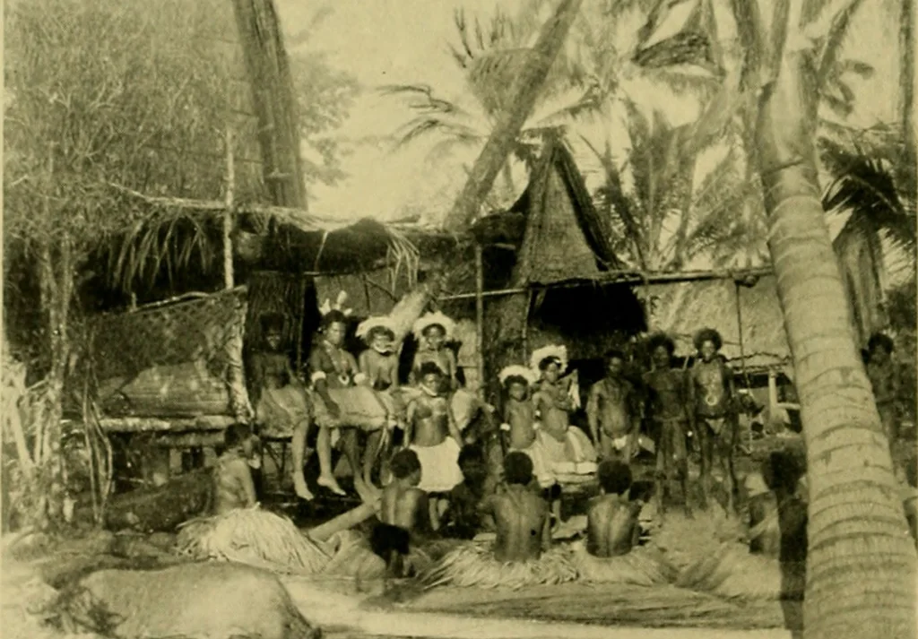 An illustration from Argonauts of the western Pacific; an account of native enterprise and adventure in the archipelagoes of Melanesian New Guinea, 1922, leaf 77