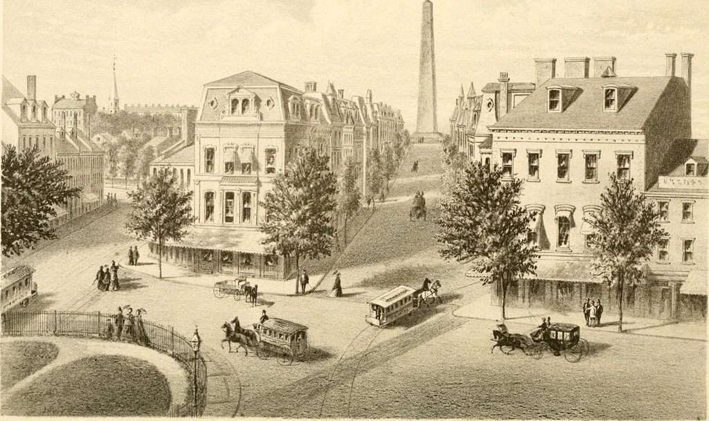 An illustration from Arguments on behalf of the Bunker Hill Monument Association before the mayor and aldermen of Charlestown : in favor of the new avenue to the monument, 1869, leaf 11