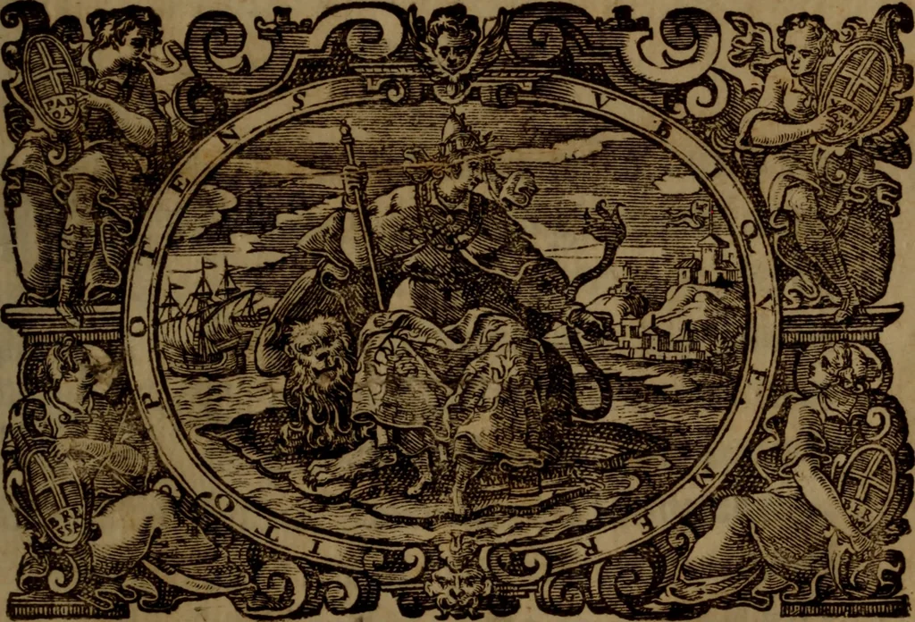 An illustration from Aristocratia conservata, ouero, Del decemvirato di Lesbo : libri quattro, 1634, leaf 6