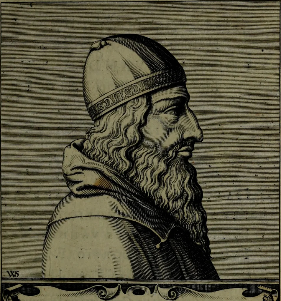 An illustration from Aristotelis Ethicorvm Nicomachiorum paraphrasis, 1607, leaf 10
