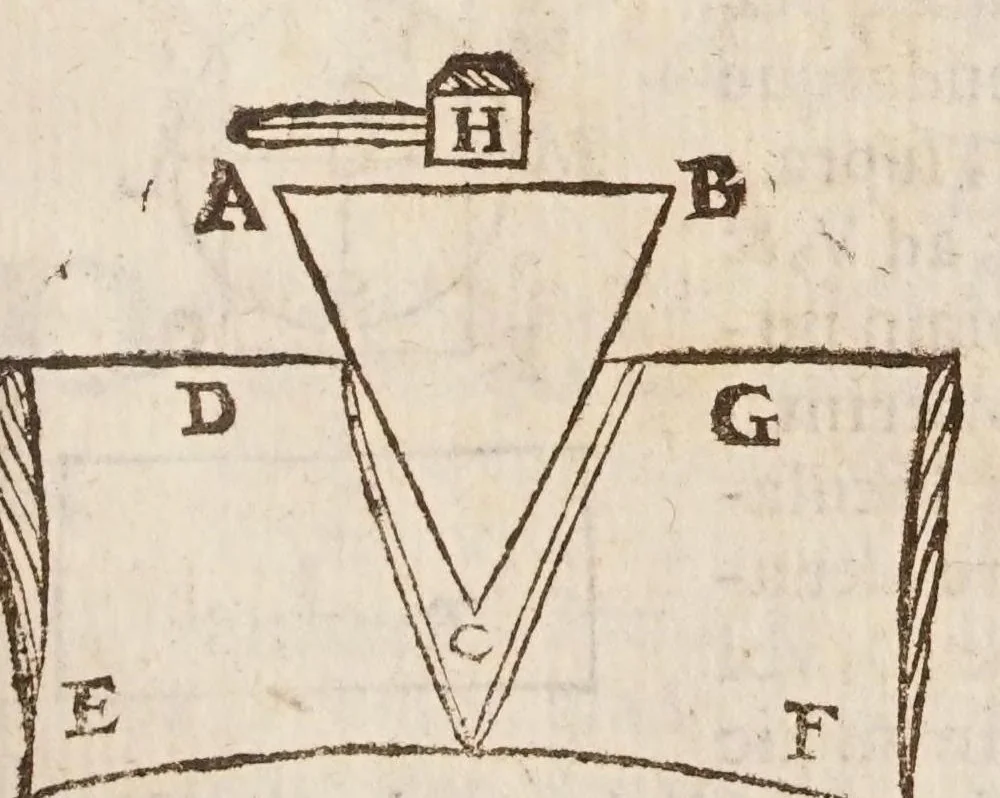 An illustration from Aristotelis loca mathematica ex vniuersis ipsius operibus collecta, & explicata : Aristotelicae videlicet expositionis complementum hactenus desideratum : accessere De natura mathematicarum scientarium tractatio : atq; Clarorum mathematicorum chronologia, 1615, leaf 181