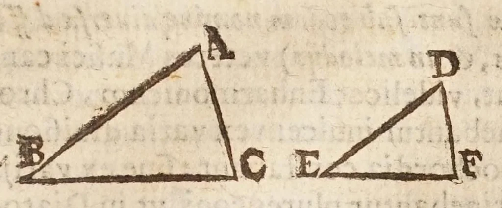 An illustration from Aristotelis loca mathematica ex vniuersis ipsius operibus collecta, & explicata : Aristotelicae videlicet expositionis complementum hactenus desideratum : accessere De natura mathematicarum scientarium tractatio : atq; Clarorum mathematicorum chronologia, 1615, leaf 71