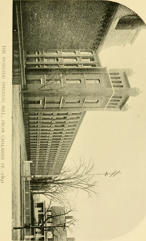 An illustration from The Arlington Mills : a historical and descriptive sketch, with some account of the worsted dress-goods manufacture in the United States, 1891, leaf 130