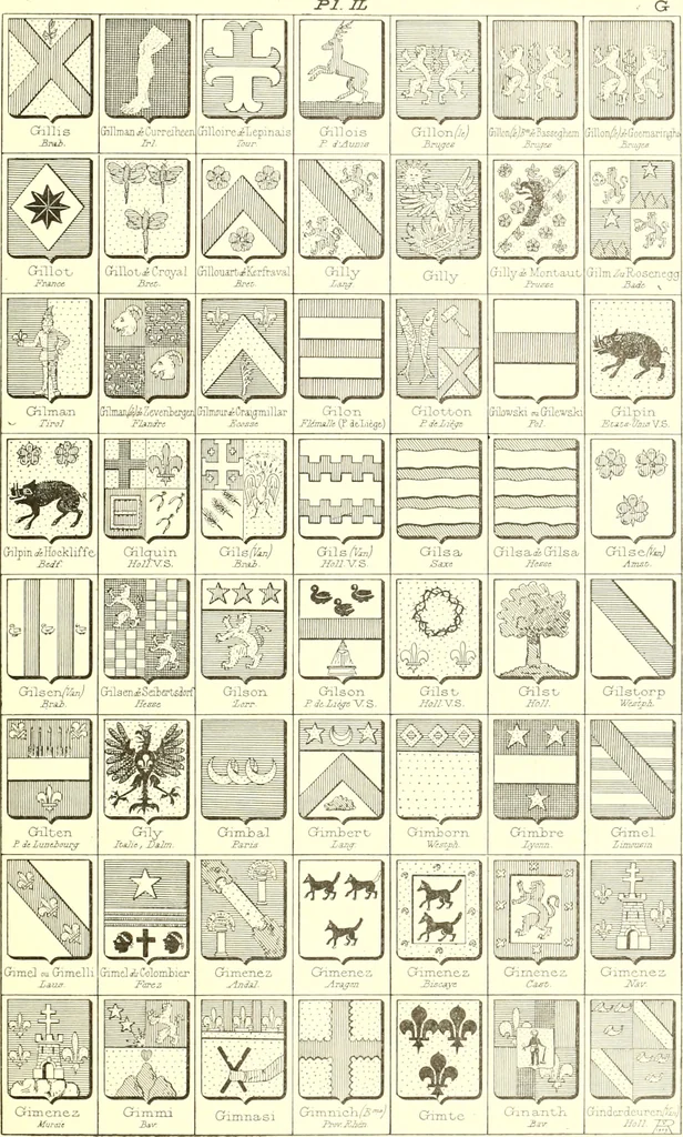 An illustration from Armoiries des familles contenues dans l'Armorial général de J.B. Rieststap [sic], 1903, leaf 106