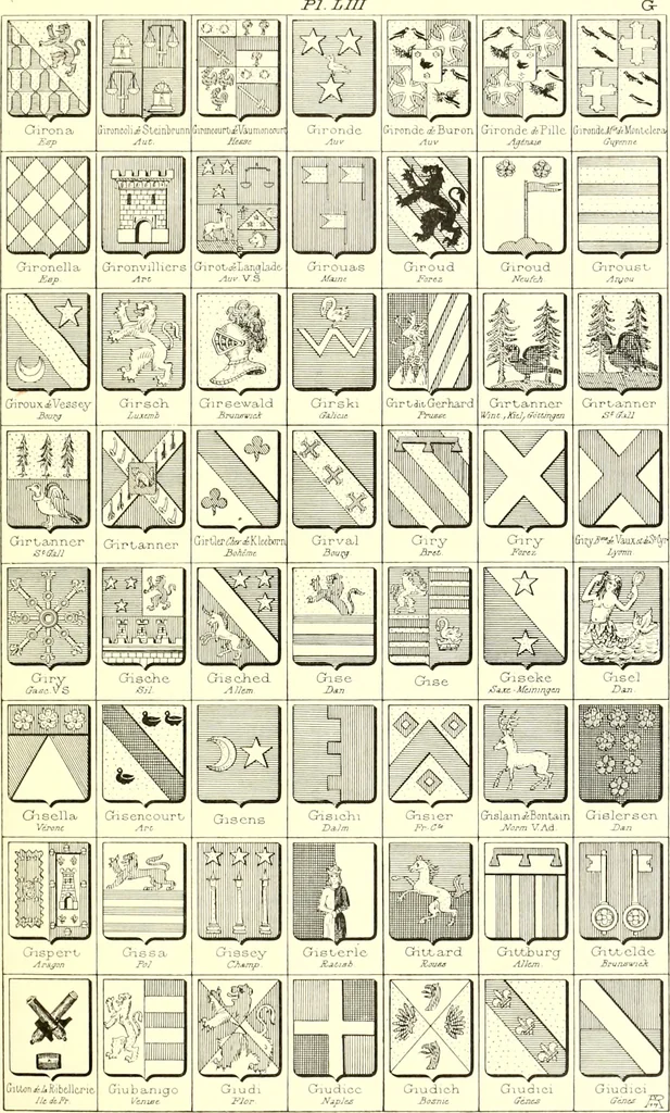An illustration from Armoiries des familles contenues dans l'Armorial général de J.B. Rieststap [sic], 1903, leaf 114