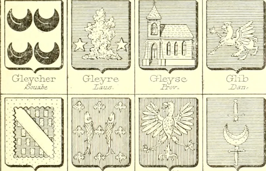 An illustration from Armoiries des familles contenues dans l'Armorial général de J.B. Rieststap [sic], 1903, leaf 122