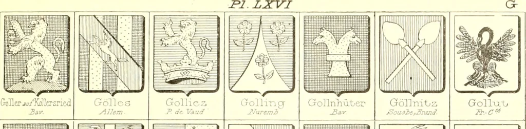 An illustration from Armoiries des familles contenues dans l'Armorial général de J.B. Rieststap [sic], 1903, leaf 140