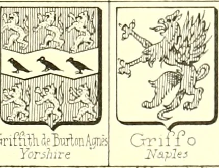 An illustration from Armoiries des familles contenues dans l'Armorial général de J.B. Rieststap [sic], 1903, leaf 198