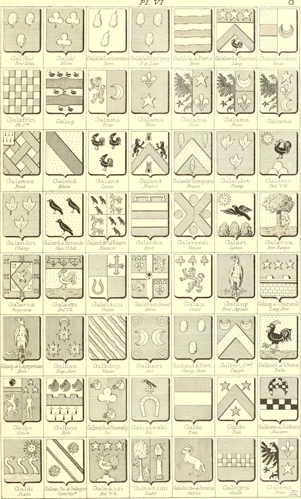 An illustration from Armoiries des familles contenues dans l'Armorial général de J.B. Rieststap [sic], 1903, leaf 20