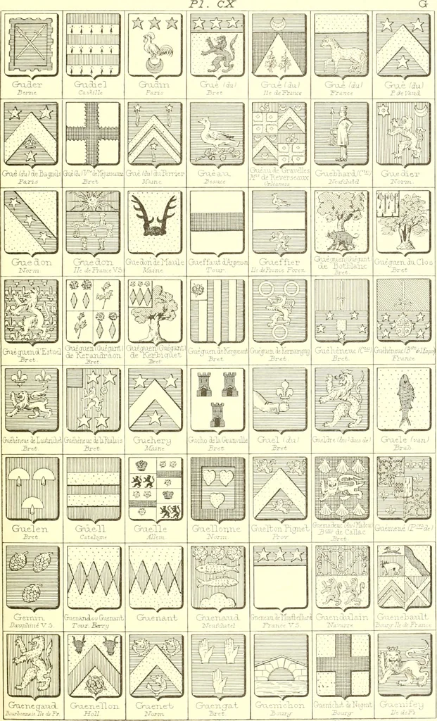 An illustration from Armoiries des familles contenues dans l'Armorial général de J.B. Rieststap [sic], 1903, leaf 228