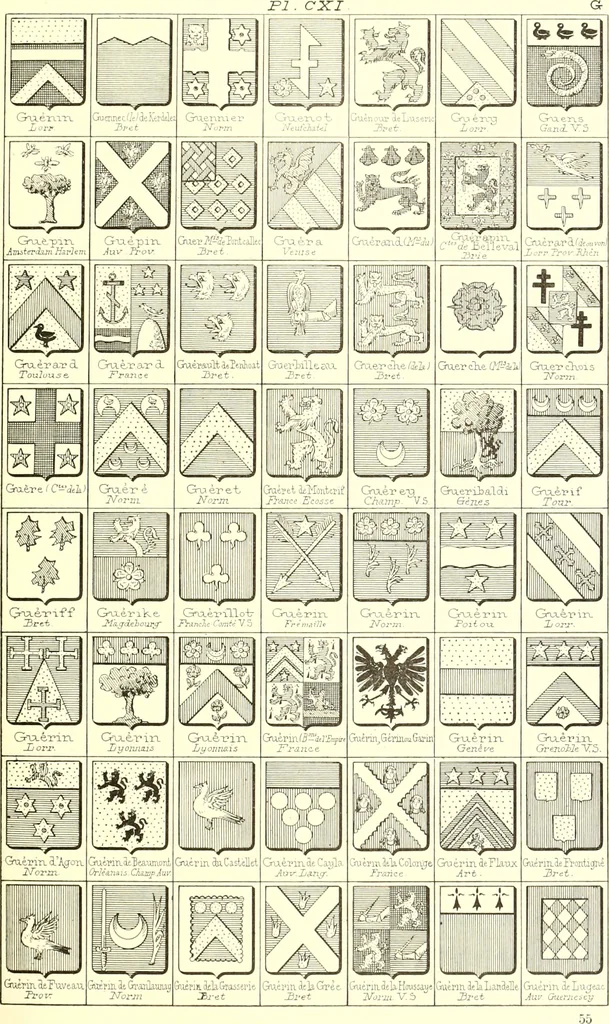 An illustration from Armoiries des familles contenues dans l'Armorial général de J.B. Rieststap [sic], 1903, leaf 230