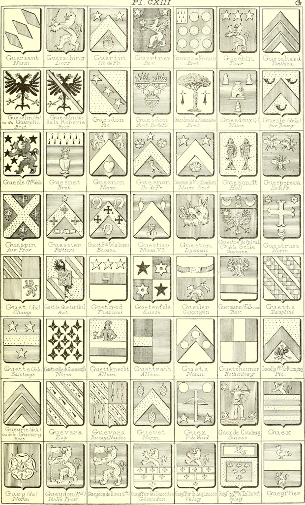 An illustration from Armoiries des familles contenues dans l'Armorial général de J.B. Rieststap [sic], 1903, leaf 234