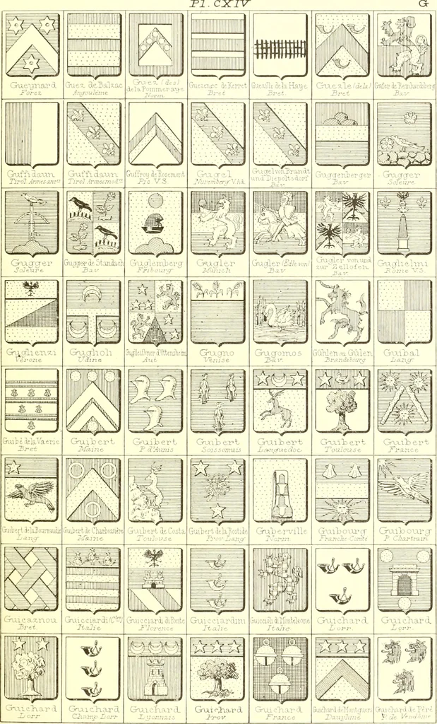 An illustration from Armoiries des familles contenues dans l'Armorial général de J.B. Rieststap [sic], 1903, leaf 236