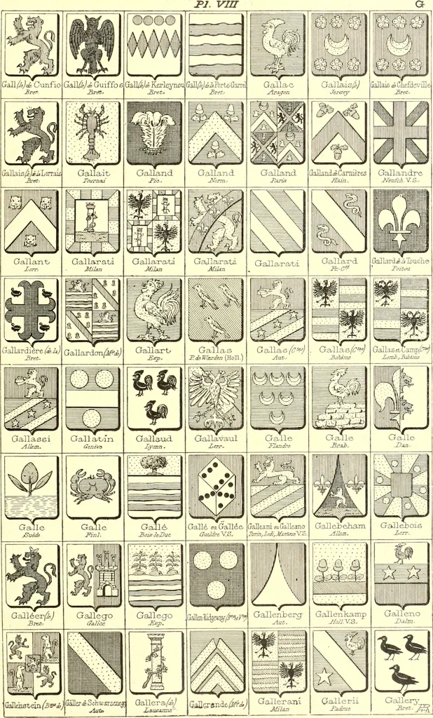 An illustration from Armoiries des familles contenues dans l'Armorial général de J.B. Rieststap [sic], 1903, leaf 24