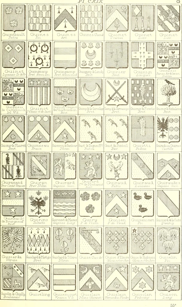 An illustration from Armoiries des familles contenues dans l'Armorial général de J.B. Rieststap [sic], 1903, leaf 246