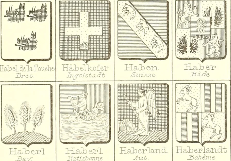 An illustration from Armoiries des familles contenues dans l'Armorial général de J.B. Rieststap [sic], 1903, leaf 266