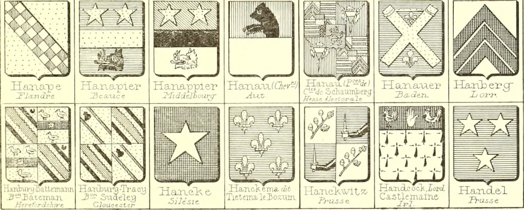 An illustration from Armoiries des familles contenues dans l'Armorial général de J.B. Rieststap [sic], 1903, leaf 294