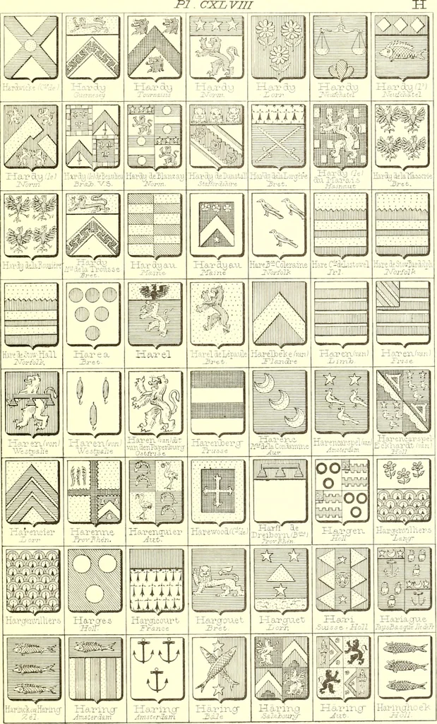 An illustration from Armoiries des familles contenues dans l'Armorial général de J.B. Rieststap [sic], 1903, leaf 306