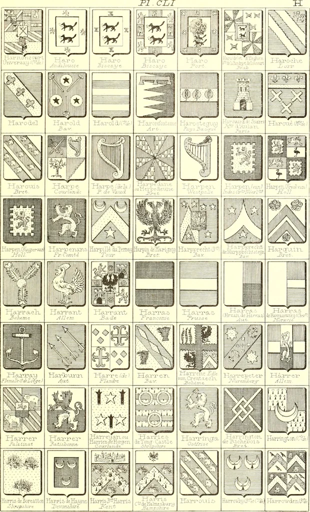 An illustration from Armoiries des familles contenues dans l'Armorial général de J.B. Rieststap [sic], 1903, leaf 310