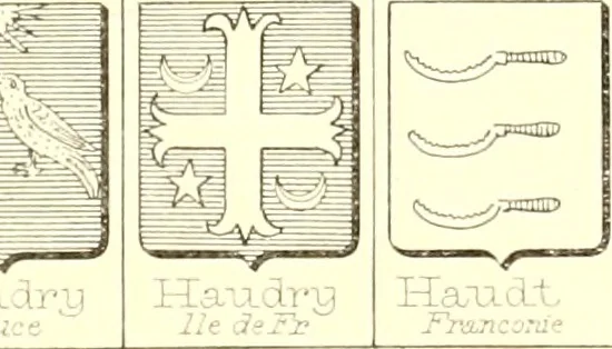 An illustration from Armoiries des familles contenues dans l'Armorial général de J.B. Rieststap [sic], 1903, leaf 322