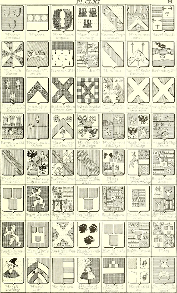 An illustration from Armoiries des familles contenues dans l'Armorial général de J.B. Rieststap [sic], 1903, leaf 332