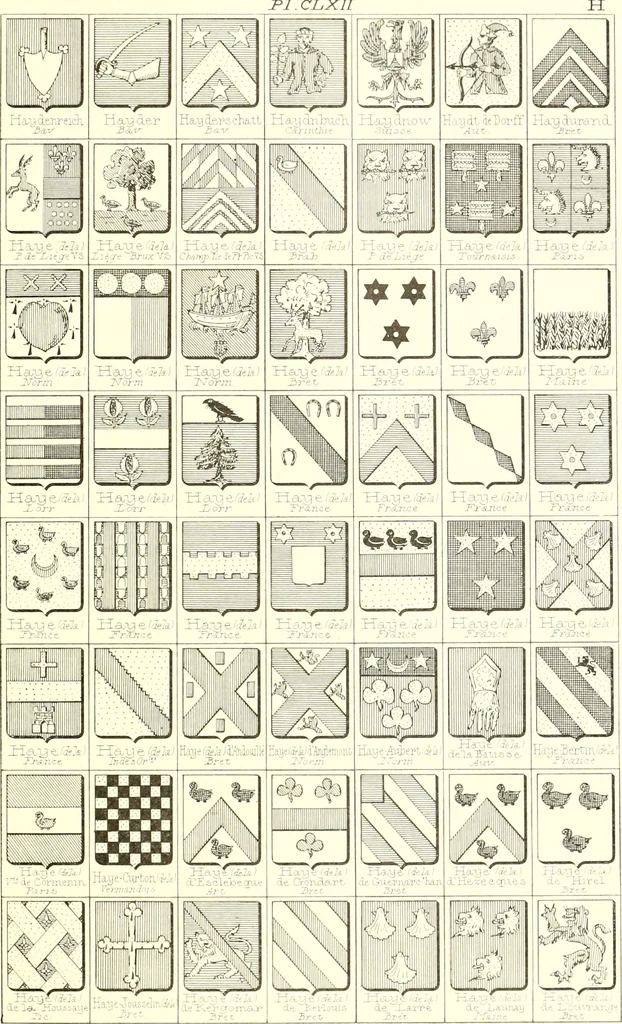 An illustration from Armoiries des familles contenues dans l'Armorial général de J.B. Rieststap [sic], 1903, leaf 334