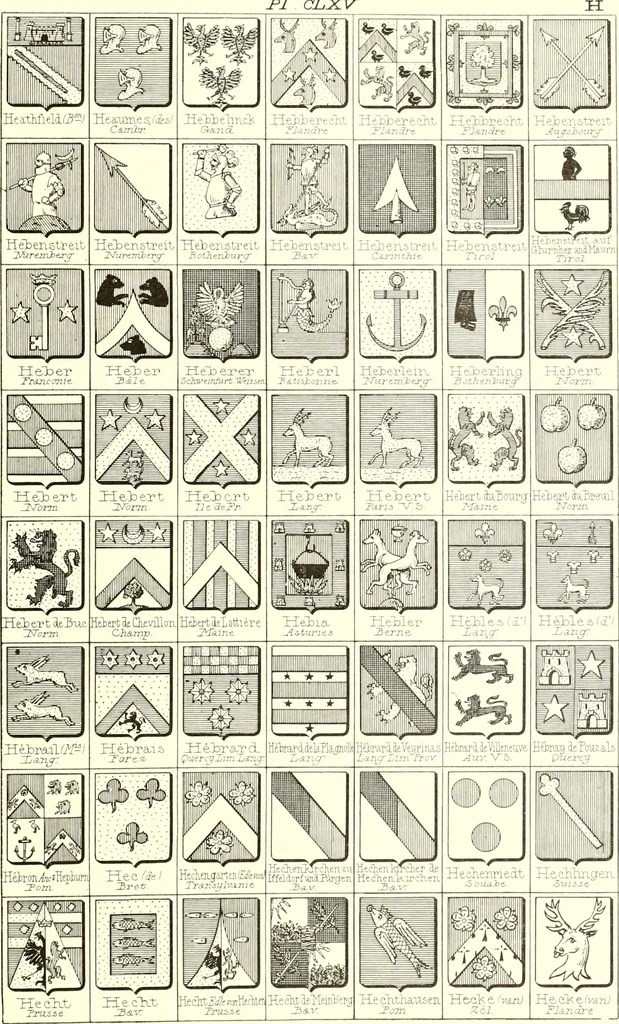 An illustration from Armoiries des familles contenues dans l'Armorial général de J.B. Rieststap [sic], 1903, leaf 340