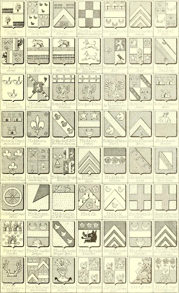 An illustration from Armoiries des familles contenues dans l'Armorial général de J.B. Rieststap [sic], 1903, leaf 342