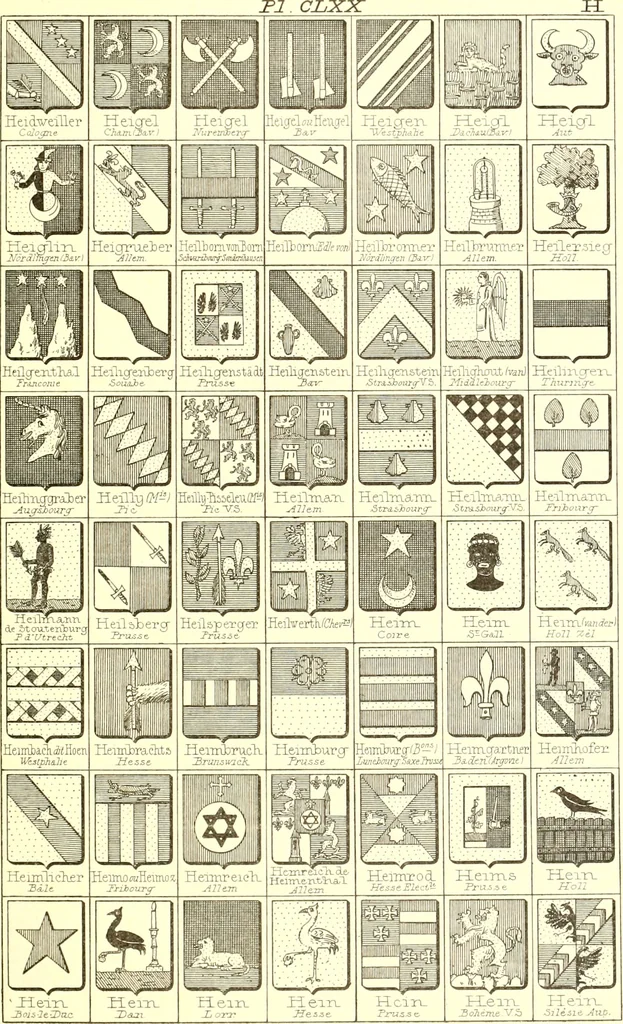 An illustration from Armoiries des familles contenues dans l'Armorial général de J.B. Rieststap [sic], 1903, leaf 350